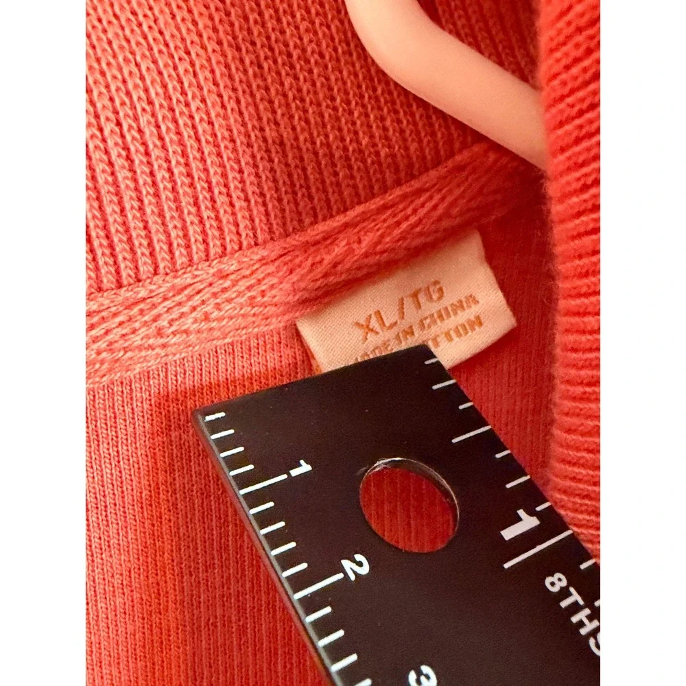 Tommy Bahama Relax Mens XL Coral Orange Quarter Zip Pullover Sweatshirt Marlin